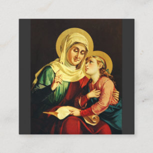 St. Anne Teaching the Virgin Mary Sacred Art Square Business Card