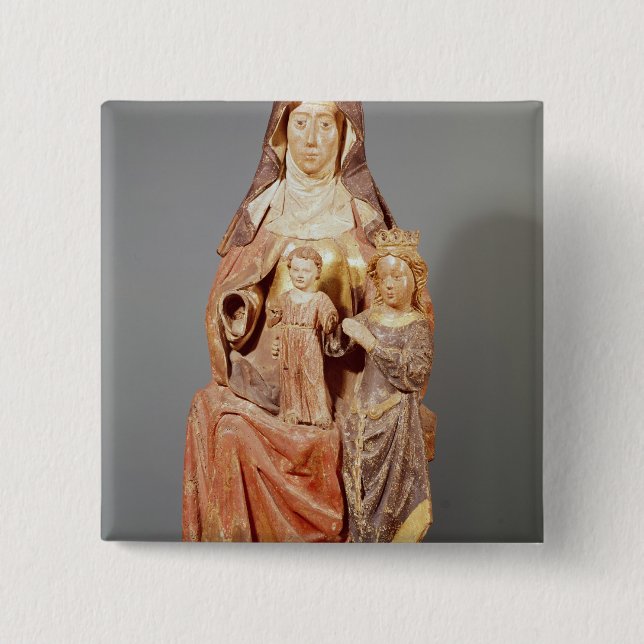 St. Anne, the Virgin and Child, 15 Cm Square Badge (Front)