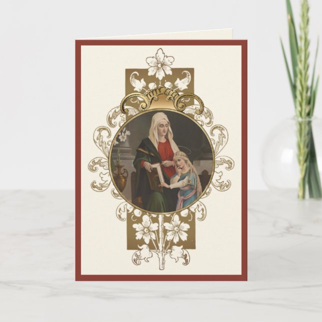 St. Anne Virgin Mary Religious Elegant Marian Card (Front)