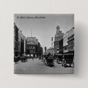 St. Ann's Square, Manchester, c.1910 15 Cm Square Badge