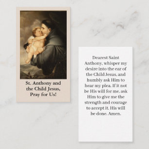 St. Anthony and Child Jesus Prayer Card