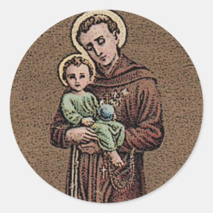 St. Anthony & Baby Jesus Classic Round Sticker