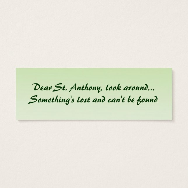 St. Anthony Bookmark (Back)