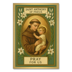 St. Anthony Catholic Wedding Table Card