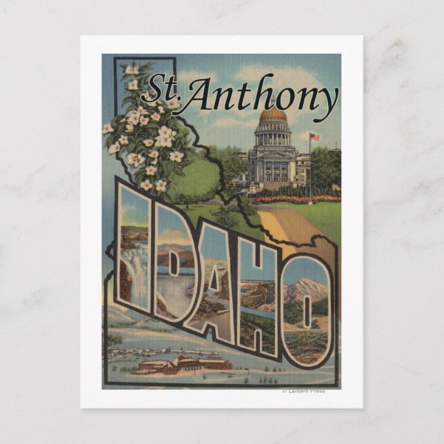 St. Anthony, Idaho - Large Letter Scenes Postcard (Front)