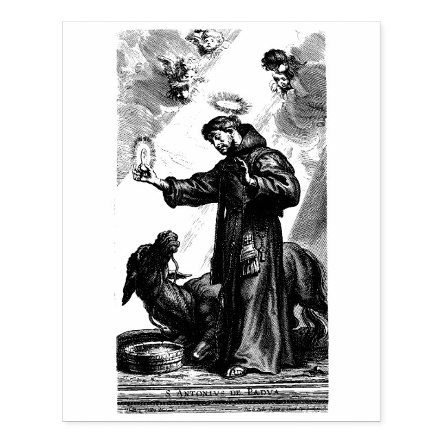 St Anthony, Miracle of the Mule Rubber Stamp (Imprint)