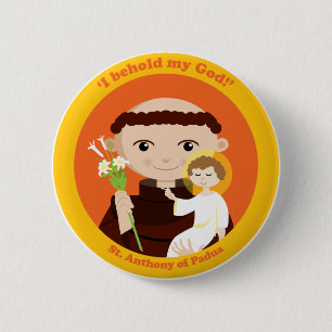 St. Anthony of Padua 6 Cm Round Badge