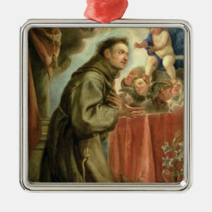 St. Anthony of Padua  adoring the Christ Child Metal Tree Decoration