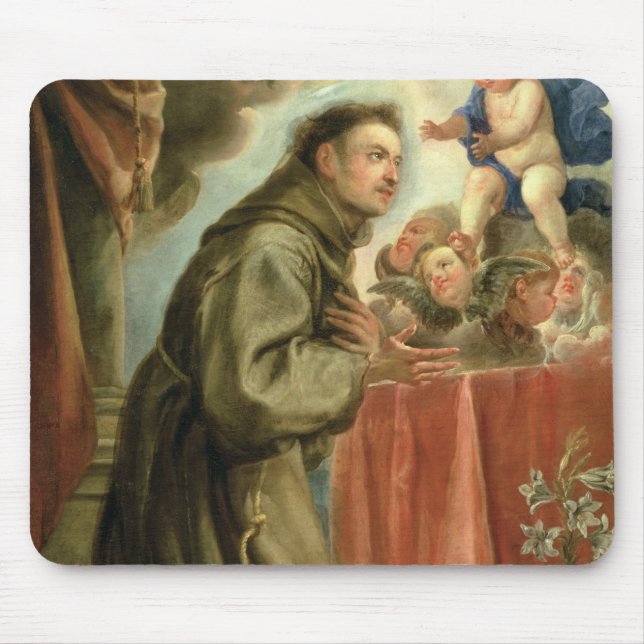 St. Anthony of Padua  adoring the Christ Child Mouse Mat (Front)