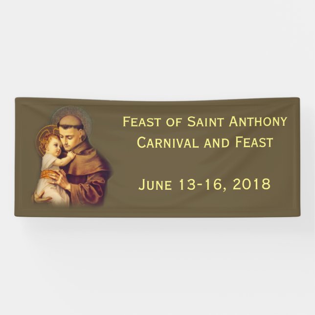 St. Anthony of Padua Baby Jesus Banner (Horizontal)