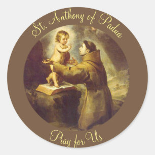St. Anthony of Padua Baby Jesus Classic Round Sticker