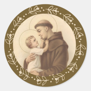 St. Anthony of Padua Baby Jesus Classic Round Sticker