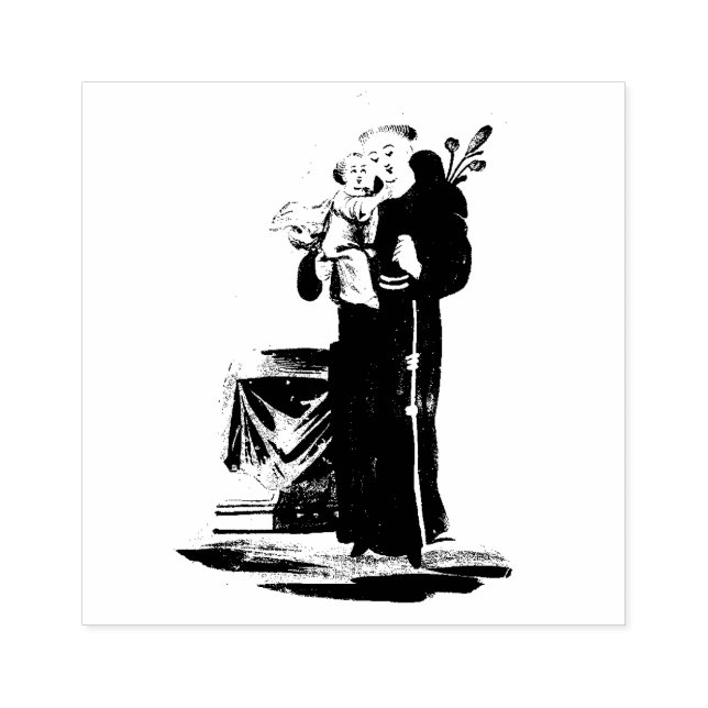 St. Anthony of Padua Baby Jesus Religious Rubber Stamp (Imprint)