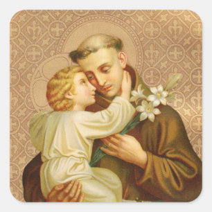 St. Anthony of Padua Baby Jesus Square Sticker