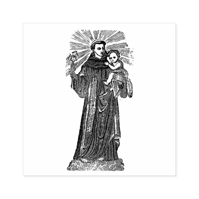 St. Anthony of Padua Jesus Catholic Religious Rubber Stamp (Imprint)