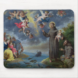 St. Anthony of Padua Preaching to the Fish Mouse Mat