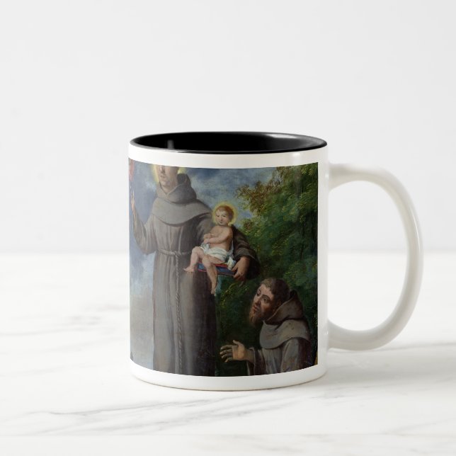 St. Anthony of Padua Preaching to the Fish Two-Tone Coffee Mug (Right)
