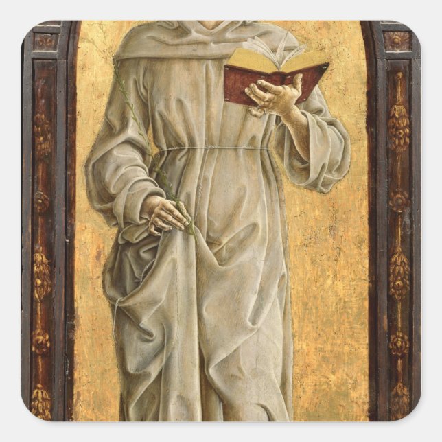 St. Anthony of Padua  Reading Square Sticker (Front)