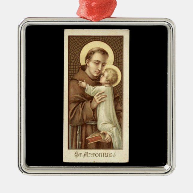 St. Anthony of Padua & the Child Jesus Christ  Metal Tree Decoration (Front)