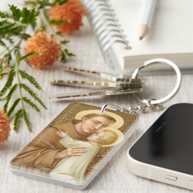St. Anthony of Padua & the Christ Child (JM 05) Key Ring (Front Right)