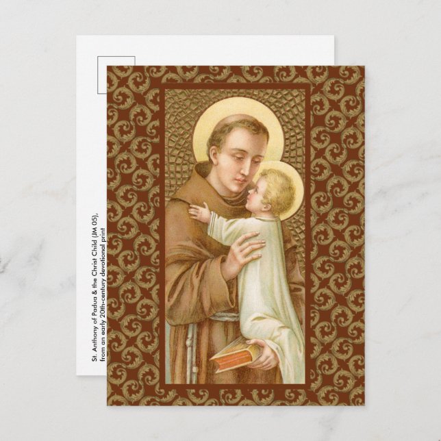 St. Anthony of Padua & the Christ Child (JM 05) Postcard (Front/Back)