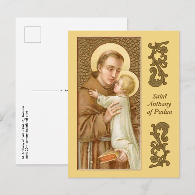 St. Anthony of Padua & the Christ Child (JM 05) Postcard (Front/Back)