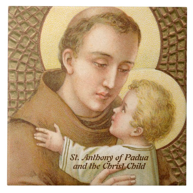 St. Anthony of Padua & the Christ Child (JM 05) Tile (Front)