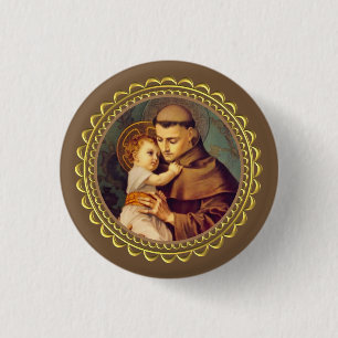 St. Anthony of Padua with Baby Jesus 3 Cm Round Badge