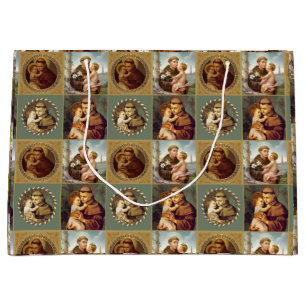 St. Anthony of Padua with Baby Jesus Large Gift Bag