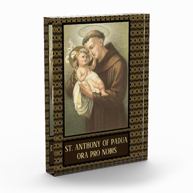 St. Anthony of Padua with Baby Jesus Latin Photo Block (Left)