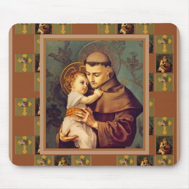 St. Anthony of Padua with Baby Jesus Mouse Mat (Front)