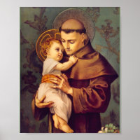 St. Anthony of Padua with Baby Jesus Poster Print