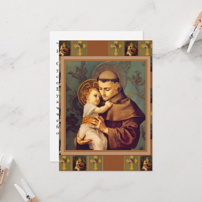 St. Anthony of Padua with Baby Jesus Prayer Card (Front/Back In Situ)