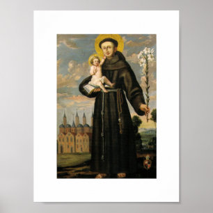 St Anthony of Padua with Child Jesus Poster