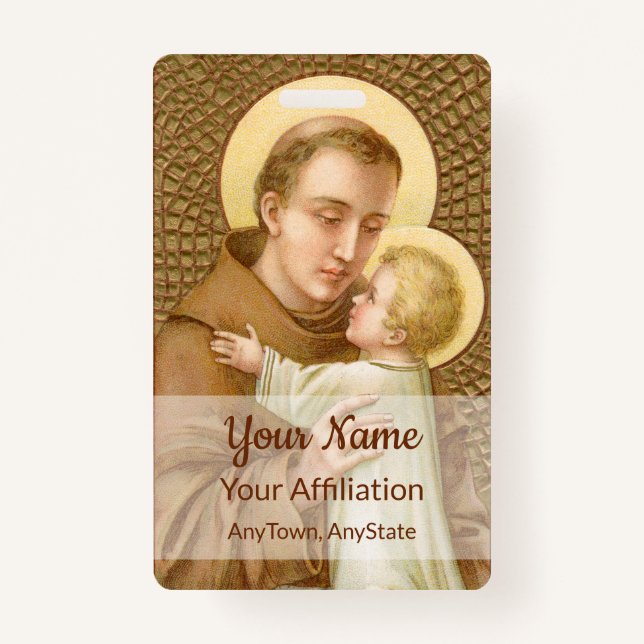 St. Anthony & the Christ Child (JM 05; Style 1) ID Badge (Front)