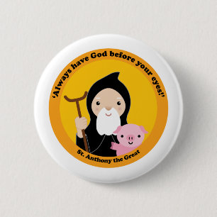 St. Anthony the Great 6 Cm Round Badge