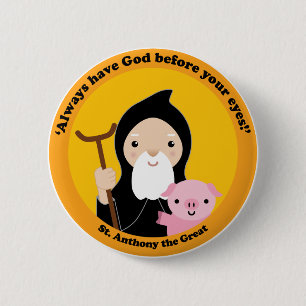 St. Anthony the Great 6 Cm Round Badge