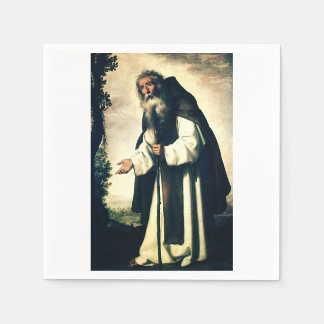 St. Anthony the Great Luminous Desert Father Napkin (Front)