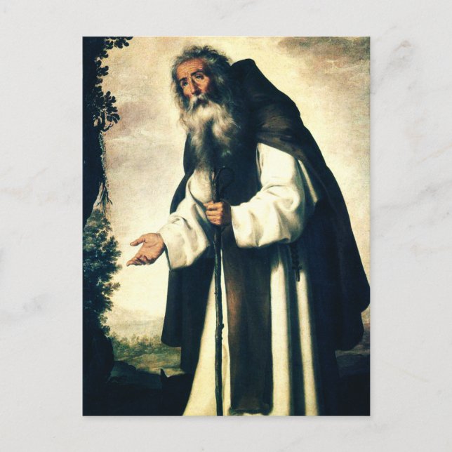 St. Anthony the Great Luminous Desert Father Postcard (Front)