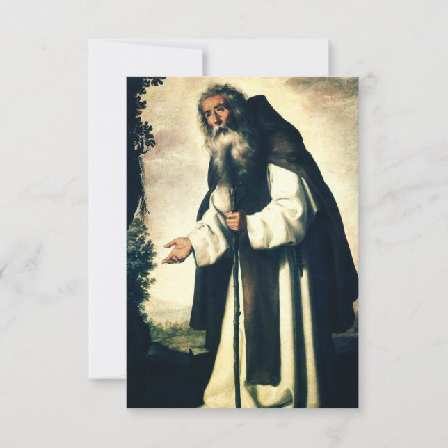 St. Anthony the Great Luminous Desert Father Thank You Card (Front)