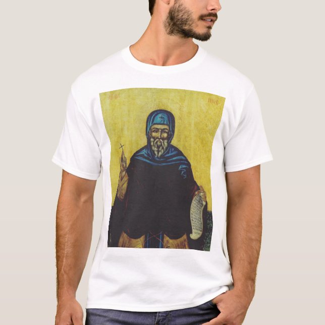 St. Anthony the Great Traditional Orthodox Art  T-Shirt (Front)