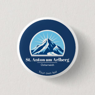 St. Anton am Arlberg Austria ski resort 3 Cm Round Badge