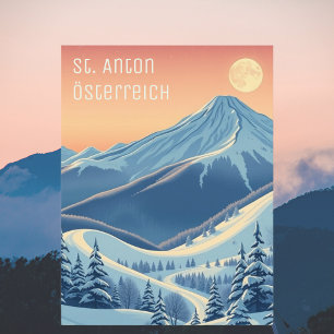 St. Anton Austria Europe ski vacation Postcard