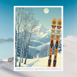 St. Anton Austria Europe ski vacation Postcard