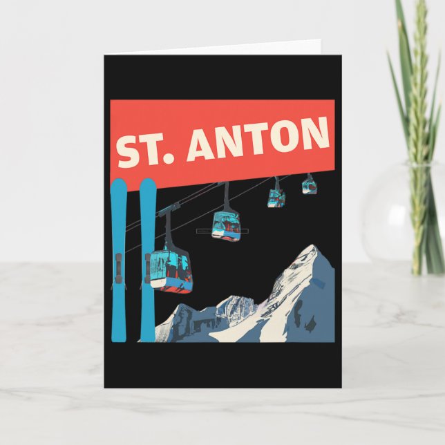 St. Anton Skiing - Retro St. Anton Ski  Card (Front)