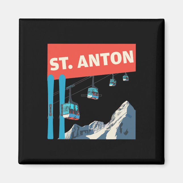 St. Anton Skiing - Retro St. Anton Ski  Magnet (Front)