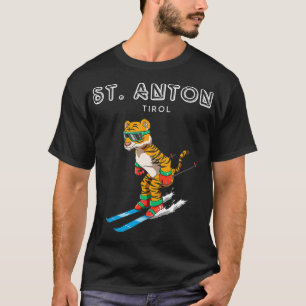 St Anton Tirol Austria Retro Ski Tiger  T-Shirt