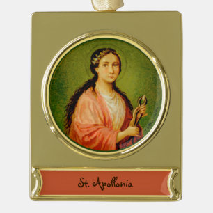 St. Apollonia (BLA 001) Gold Plated Banner Ornament