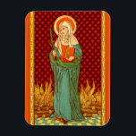 St. Apollonia (VVP 001) Magnet<br><div class="desc">Antique image of St. Apollonia from a late nineteenth century chromolithographic devotional print published by K. van de Vyvere-Petyt, Brugge, Belgium, in the designer’s private collection of religious ephemera. Feast: February 9 The recommended St. Apollonia colour palette (with hex codes) is comprised by orange red (#F45306), red (#C32700), dark red...</div>