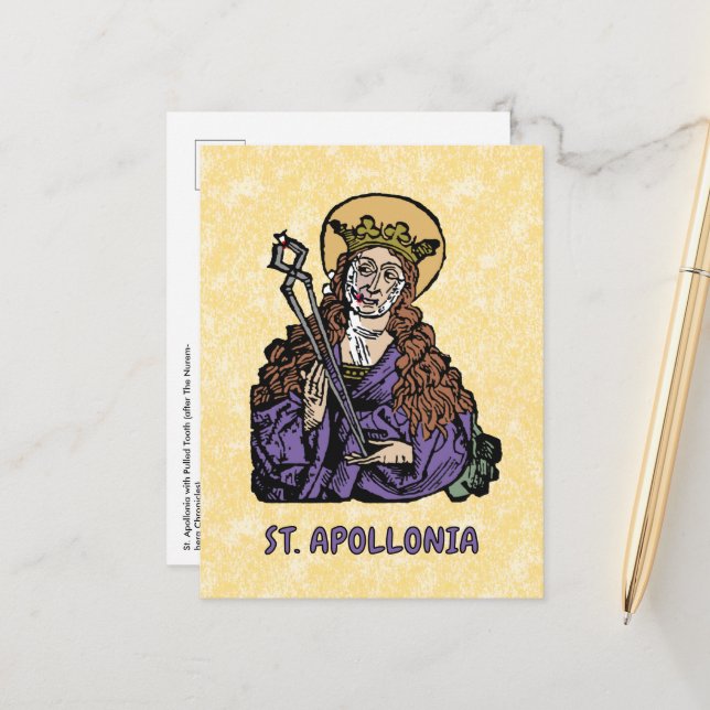 St. Apollonia with Pulled Tooth (Nuremberg) Postcard (Front/Back In Situ)